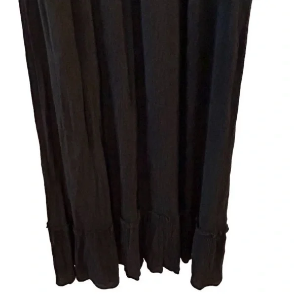 Aerie Women's Black V-Neck Maxi Dress w/ Front Cut-Out Detail Size Large - Picture 5 of 14